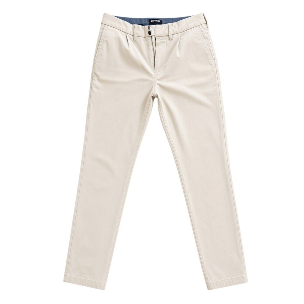 Express Athletic Slim Stretch Chino Pants Oyster Men’s W28 L30